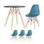 Imagem de KIT - Mesa redonda Eames 70 cm preto + 3 cadeiras Eiffel DSW