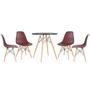 Imagem de KIT - Mesa redonda Eames 70 cm preto + 4 cadeiras Eiffel DSW