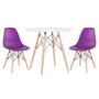 Imagem de KIT - Mesa redonda Eames 80 cm branco + 2 cadeiras Eiffel DSW