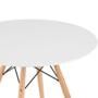 Imagem de KIT - Mesa redonda Eames 80 cm branco + 2 cadeiras estofadas Eiffel Botonê