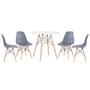 Imagem de KIT - Mesa redonda Eames 80 cm branco + 4 cadeiras Eiffel DSW