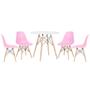 Imagem de KIT - Mesa redonda Eames 80 cm branco + 4 cadeiras Eiffel DSW