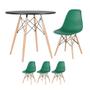 Imagem de KIT - Mesa redonda Eames 80 cm preto + 3 cadeiras Eiffel DSW