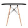 Imagem de KIT - Mesa redonda Eames 90 cm preto + 4 cadeiras Eiffel DSW