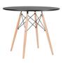 Imagem de KIT - Mesa redonda Eames 90 cm preto + 4 cadeiras Eiffel DSW