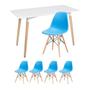 Imagem de KIT - Mesa retangular Eames 60 x 120 cm branco + 4 cadeiras Eiffel DSW