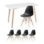 Imagem de KIT - Mesa retangular Eames 60 x 120 cm branco + 4 cadeiras Eiffel DSW