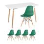 Imagem de KIT - Mesa retangular Eames 60 x 120 cm branco + 4 cadeiras Eiffel DSW