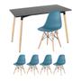 Imagem de KIT - Mesa retangular Eames 60 x 120 cm preto + 4 cadeiras Eiffel DSW