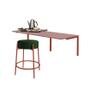 Imagem de Kit Mesa Suspensa de Parede Fixa MDF Rosa + 1 Banqueta Sintra Ferro Rose Gold Suede Verde - Ahazzo Móveis