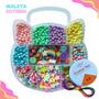 Imagem de Kit Miçanga Infantil Maleta Gatinha1850 Pçs Montar Pulseiras