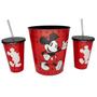 Imagem de Kit Mickey Mouse Almofada Suede + Balde Pipoca + 2 Copos Oficial Disney - Zona Criativa