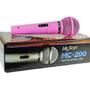 Imagem de Kit Microfone Com Fio Rosa Profissional MC-200 P10 Leson + Caixa De Som Portátil Bluetooth 180W RMS ACA 188 Amvox