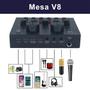 Imagem de Kit Microfone Condensador V8BM800 Dourado com Interface de Mesa e Braço Articulado XLR com Fio