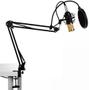 Imagem de Kit Microfone Profissional Completo Bm800 Dourado com Pop Filter Aranha Braço Articulado