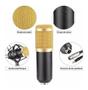 Imagem de Kit Microfone Profissional Completo Bm800 Dourado com Pop Filter Aranha Braço Articulado