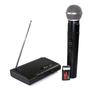 Imagem de Kit microfone sem fio wireless uhf profissional karaoke igreja 100db preto bivolt - Knup