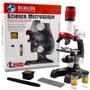 Imagem de Kit microscopio estudantil aumento 100x 400x 1200x led com acessorios laboratorio infantil