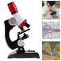 Imagem de Kit microscopio estudantil aumento 100x 400x 1200x led com acessorios laboratorio infantil