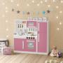 Imagem de Kit Mini Cozinha Perfeita Rosa Completa com Geladeira 100% MDF Infantil