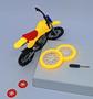 Imagem de Kit Mini Moto de dedo Brinquedo Infantil Coleção Cross Motocross Montar e Desmontar + Acessórios de troca Lembrancinha