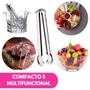 Imagem de Kit Mini Pegador 12,5cm Em Aço Inoxidável Multiuso Carne Petisco Fruta Gelo Drinks