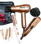 Imagem de Kit Mini Secador De Cabelo Britania 1200w Difusor Chapinha Titanium Pequeno Viagem Dobrável Modelador 2 Em 1 Bivolt Com Bolsa