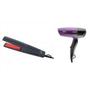 Imagem de Kit Mini Secador Roxo Viagem Mais Chapinha Bella Laser Ion Preto Bivolt