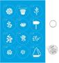 Imagem de Kit Mini Stencil Suculentas com 14 Peças 4,5cm Stmi-005 Litoarte 