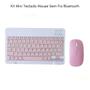 Imagem de Kit Mini Teclado Mouse Sem Fio Bluetooth Notebook Pc Tablet