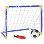 Imagem de Kit Mini Trave de Futebol Infantil Golzinho Gol com Bola e Bomba Brinquedo Jogo Chute a Gol