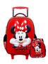 Imagem de Kit Minnie Mouse Luxo 3D Mochila Rodas + Lancheira 