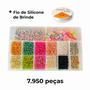 Imagem de Kit Missangas Infantil Coloridas P/ Montar Pulseiras 7.950 peças