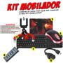 Imagem de Kit Mobilador Gamer Com Hub us 3.0 Ideal Jogos de Celular Teclado Mouse e Suporte