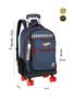 Imagem de Kit Mochila 2Em1 Roda + Estojo Triplo Luxo Hotwheels - Azul