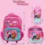 Imagem de Kit Mochila 3D Escola Infantil Rodinhas Lancheira Estojo Volta As Aulas