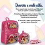 Imagem de Kit Mochila Bolsa Escolar Princesas Costas Reforçada Rosa