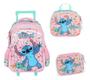 Imagem de Kit Mochila Carrinho Lancheira Estojo Stitch Disney