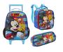 Imagem de Kit Mochila Com Carrinho e Rodas com Lancheira e Estojo Mickey Mouse