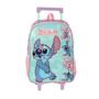 Imagem de Kit Mochila Com Carrinho + Lancheira Verde Stitch Luxcel