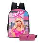 Imagem de Kit Mochila com Estojo Escolar Feminina da Barbie Para Meninas Mundo Rosa 