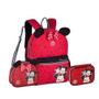 Imagem de Kit Mochila Costas Escolar + Lancheira + Estojo Box Tsum Tsum Minnie Vermelho Orelha Laço