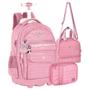 Imagem de Kit Mochila de Carrinho Nylon com Estampa Holográfica + Lancheira + Estojo Rebecca Bonbon Original 2025