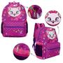 Imagem de Kit Mochila de Costas com Lancheira Roxa Gata Marie Toys 2U