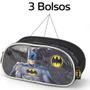 Imagem de Kit Mochila De Costas Estojo 3 Compartimentos Batman DC