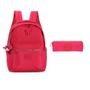 Imagem de Kit Mochila de Costas, Laptop com Chaveiro Dino + Estojo Simples Crinkle Pink Up4you