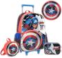 Imagem de Kit Mochila de Rodas Capitão America Marvel Estojo Lancheira