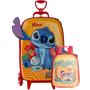 Imagem de Kit Mochila De Rodas Stitch Tropical 3D Lancheira Escolar