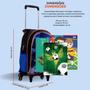 Imagem de Kit Mochila de Rodinha Escolar Gamer Infantil Masculino + Lancheira Transversal + Estojo Duplo Menino Cristal