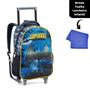 Imagem de Kit Mochila de Rodinha Menino Superbat Herói Morcego Resistente Com Lancheira e Estojo